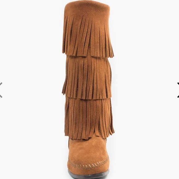 Minnetonka Suede Moccasin Calf-high Boots W8 - Picture 4 of 4